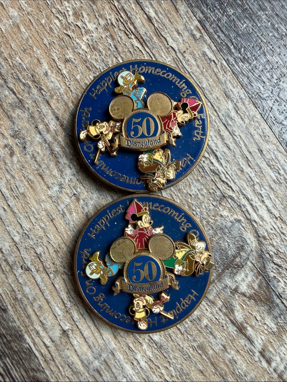 Lot of 2 Disneyland 50 Happiest Homecoming on Earth Spinner Magnets